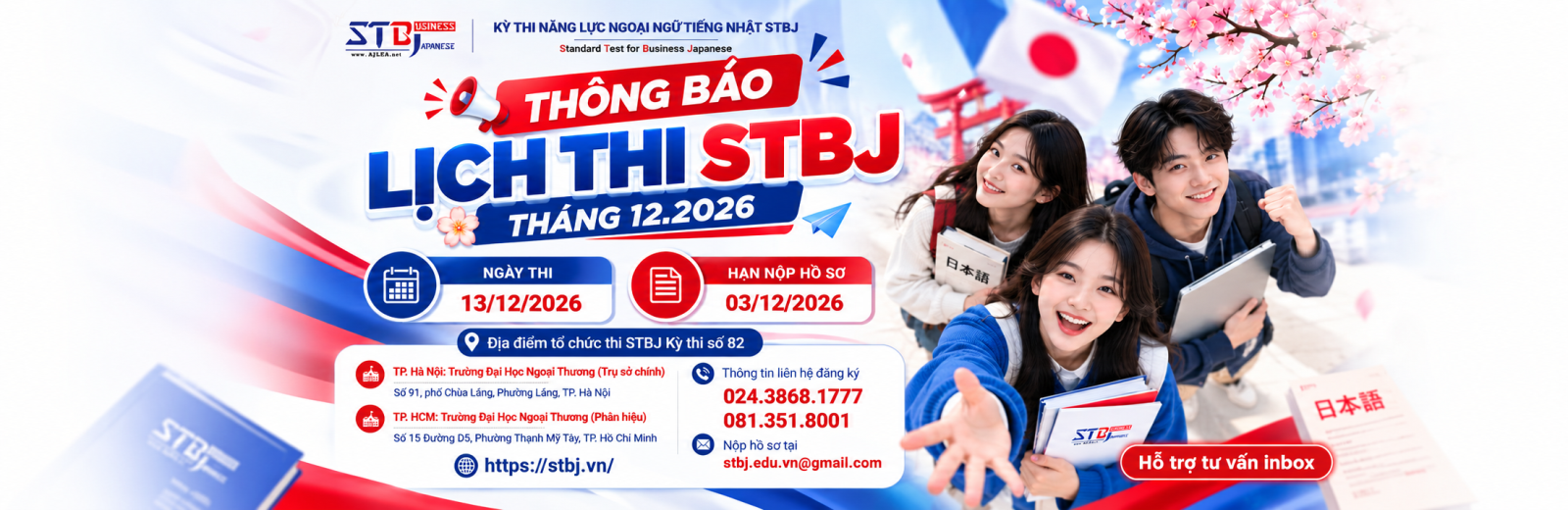 THÔNG BÁO ĐÃ MỞ ĐĂNG KÝ KỲ THI STBJ THÁNG 12/2026